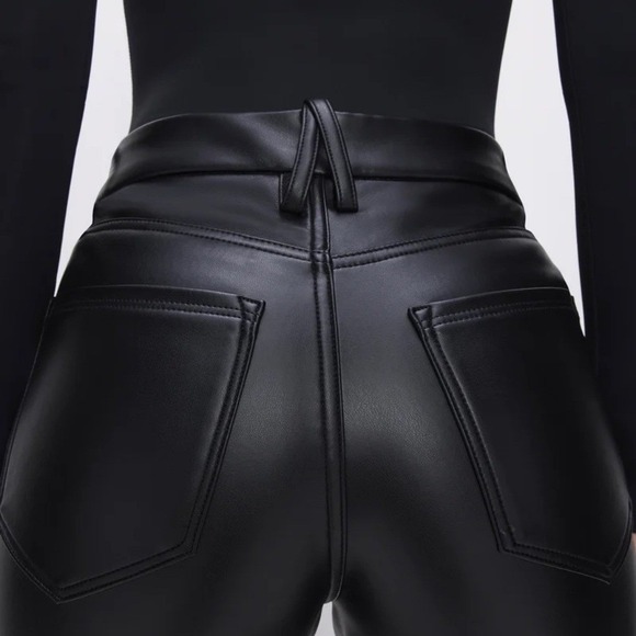 Good American Better Than Leather Good Icon Straight Leg Pants Size 24 - Picture 7 of 9